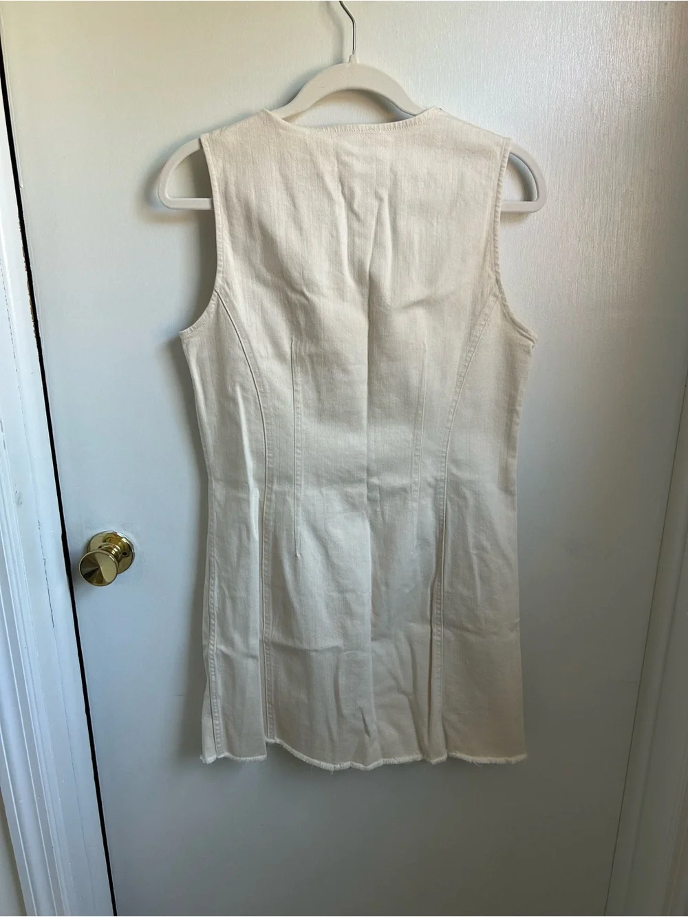 J. Crew Cream Sleeveless Button-Front Mini Dress